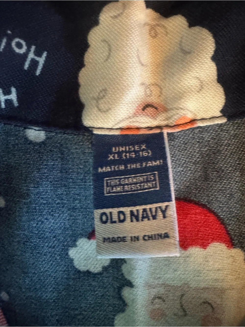 Old Navy Navy and Red Santa Print Kids Pajama Set